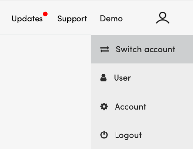 Switch account menu